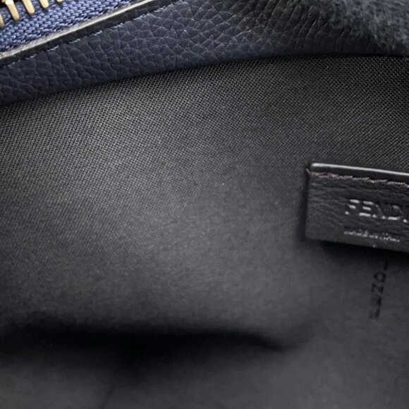 FENDI Roll FF Jacquard 2-way Handbag Size Mini Canvas/Leather Navy - Picture 8 of 12